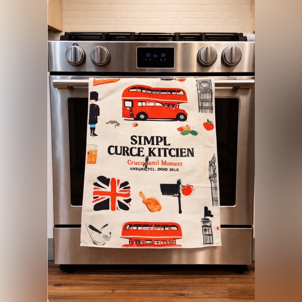 ✈️ B100-AE London Themed Decorative microfiber kitchen towel